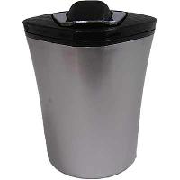 Пепельница-стакан пластик, синяя подсветка крышки, держатель телефона, серебро 3333 SL