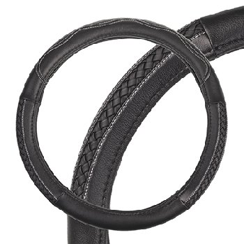 Оплетка экокожа с рельефными вставками Comfort-8, M (37-39 см) Черная  SKYWAY S01102179