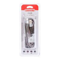 Кабель USB для зарядки Android(microUSB), L 1,5 м, 2А, 10Вт, в тканевой оплетке, серый S09602010 SW