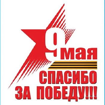 Наклейка 9 МАЯ (185*200) «9 мая Спасибо за Победу!» полноцветная SW S08102003 (уп 1шт)