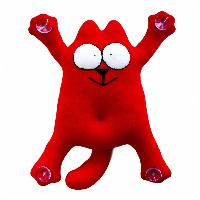Игрушка в машину на присосках Кот Snoogy, 23*27см, Красный