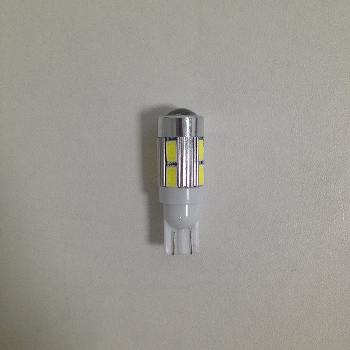 Светодиод T10 12V WHITE 10 SMD (5730) W2.1*9.5d LENS (с линзой), шт. 