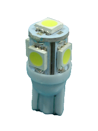 Светодиод T10 12V WHITE  5 SMD W2,1*9,5D  Avs-12T10-W/5SMD/5050,  шт   Автосвет