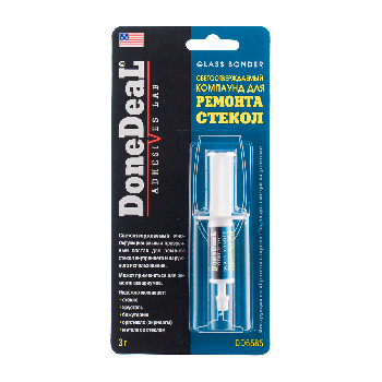 Клей светоотверждаемый для ремонта стекол GLASS BONDER, 3г (шприц) DoneDeal DD6585 