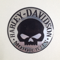 Шильдик металлопластик HARLEY DAVIDSON круглая черная