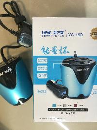 Адаптер прикуривателя 2 USB (2.1A; 2.1A ) в подстаканник, цветной / дисплей YC-19D