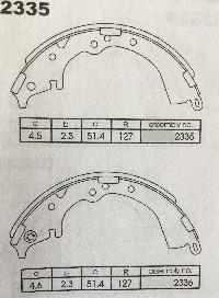 FN-2335 (T-2335/ 2335A) Колодки тормозные барабанные (К-2335) КНР