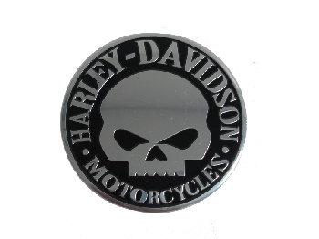 Шильдик металлопластик HARLEY DAVIDSON круглая  хром 