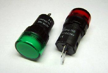 Индикатор круглый диодный цветной 2 контакта д.16 24V  