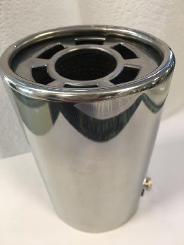 Насадка на глушитель d50D 85 L140 мм, округлый край, овал, сетка, хром TM/ HJ-111