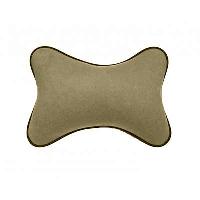 Подушка подголовник Косточка экокожа перфорированная, Бежевая (37304)