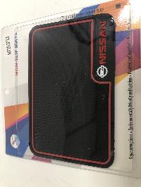 Коврик на панель плоский 195*130мм, Черный, с красной рамкой, угловая надпись NISSAN красная