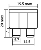 Предохранитель флажковый (box 10шт.) 7,5A-30A; к-т APF-191A-107