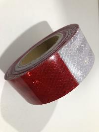 Лента светоотражающая самоклеящаяся 50мм*25м,  красно-белая, рулон