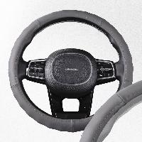 Оплетка кожа гладкая рельефная Real-2, M (37-39 см), Серая SKYWAY S01108004  (1/25)