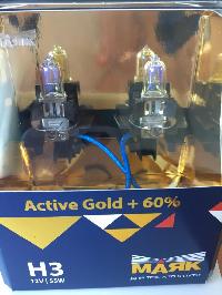 Лампа галогеновая H 3 12V 55W PK22s Active Gold +60% (72320AG+60) 2шт, к-т Маяк   (1/6)