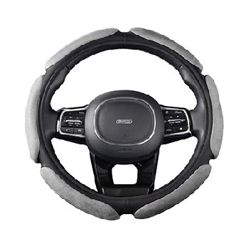 Оплетка перфокожа Sponge air, XL (41-43 см) Черная, 6 подушечек замша Серая SKYWAY S01101075 (1/25)