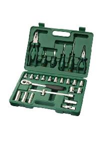 Инструменты 1/2" ( 26 предметов) головки 6 гр 10-24 мм, отвертки, плоскогубцы, кейс 09501 SATA
