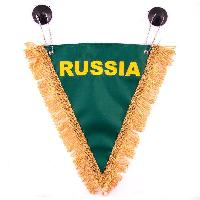 Вымпел треугольный 200*250 РОССИЯ, зеленый SKYWAY