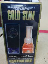 Ароматизатор на дефлектор жидкий SLIM GOLD (набор 2 шт) Флирт+Oud Perfume Palace, к-т  SMGD-215