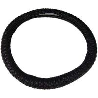 Оплетка экокожа объемные складки / вышивка M (37-39 см) Черная  (31623)