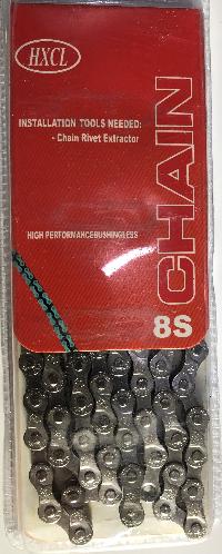 Цепь велосипедная (быстрое звено)   8S (H80 1/2" * 3/32" 116L) пенал
