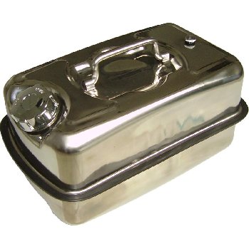 Канистра металлическая горизонтальная Хром 10 л, складная ручка (0,8mm/ 40*22*19 cm) AT-10