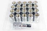 Гайки 12*1.25, набор (20 шт.+ переходник) для литья, под шестигр, NISSAN, ХРОМ, к-т