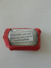 Чехол на брелок сигнализации PANDORA 3000/3100/3250/3500/3500/3700/3940DeLux, DX50, кожа, красный