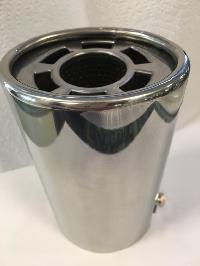 Насадка на глушитель d50D 85 L140 мм, округлый край, овал, сетка, хром TM/ HJ-111