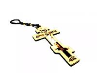 Подвеска салонная Крест с распятием на шнурке, 10см  (54401)