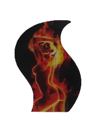 Наклейка  3D голограмма Девушка огненная, 140*190 мм