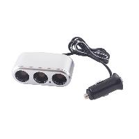 Адаптер прикуривателя 3 гнезда, предохранитель 10А, Серебристый SKYWAY S02301025/ 1012SL