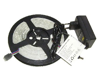 Светодиодная лента 12V/220 V, 5м, 30 диодов на метр, пульт, белый свет, катушка   Маяк