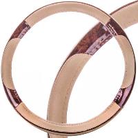 Оплетка экокожа, вставки под дерево Wood-2, L (39-41 см) Бежевая SKYWAY S01102331