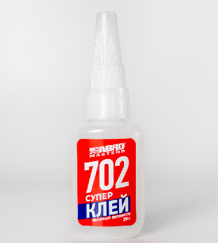Супер-клей 702, 20 г (высокой вязкости)  SG-702-020-RE  ABRO MASTERS  (1/100)