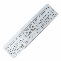 Рамка номера пластик с защелкой, белая, без надписи 112/3-STD-Б (уп.30 шт.) 