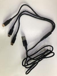 Кабель USB для зарядки 3в1, L 1.2 м, черный