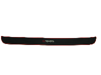 Накладка зоны погрузки багажника на бампер черная, надпись TOYOTA красная (3M скотч в к-те)