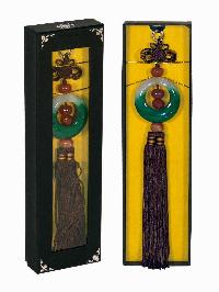 Подвеска салонная двойная ХВОСТ (норка) Белая, Ромб/кристаллы, золото, шт.    342-WH