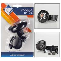 Ручкa на руль Лентяйка (спинер) круглая, надпись R, черная  Nova Bright 08961