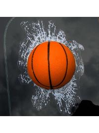 Наклейка  3D Разбитое стекло 200*200, Мяч Баскетбольный, цвет оранжевый