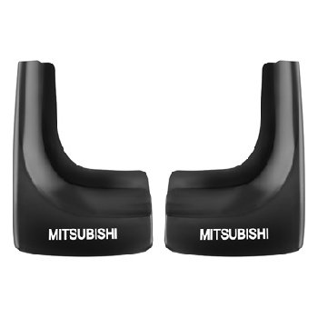 Брызговик фигурный черный 3D, надпись MITSUBISHI (2 шт), к-т  SKYWAY S05201073  