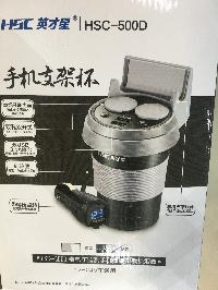 Адаптер прикуривателя 2 USB (2.1A; 2.1A ) в подстаканник, цветной / дисплей HSC-500D