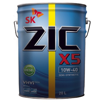 Масло моторное ZIC X5 Diesel 10w40 CI-4, 20L    п/синт диз