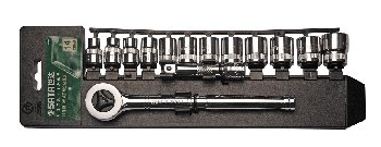 Инструмент 3/8" ( 14 предметов) трещотка, головки  8-19 мм 09523 SATA (1/16)