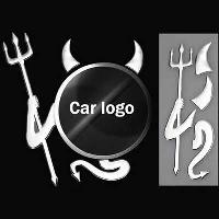 Наклейка на эмблему ЧЕРТИК, хром 200*160мм  N32  WIIIX 