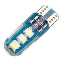 Светодиод T10 12V WHITE  6SMD (3030) Силикон SKYWAY S08201437, (к-т 2шт.)