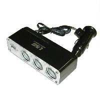 Адаптер прикуривателя WF-0096 (3 разъёма +  USB) чёрный