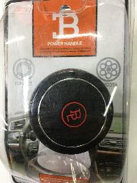 Ручкa на руль Лентяйка (спинер) круглая черная, рельеф соты, надпись BL красная HD40